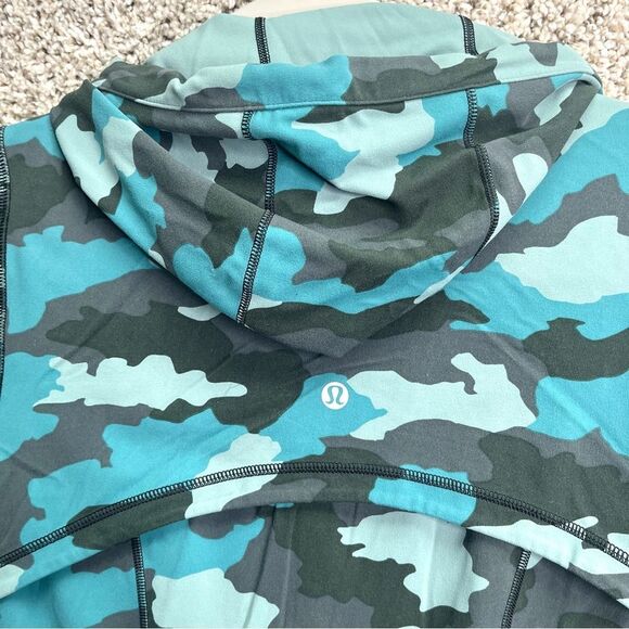 Lululemon Jacket Women’s 6 Hooded Define Heritage 365 Camo Tidewater Teal Multi - Picture 6 of 6